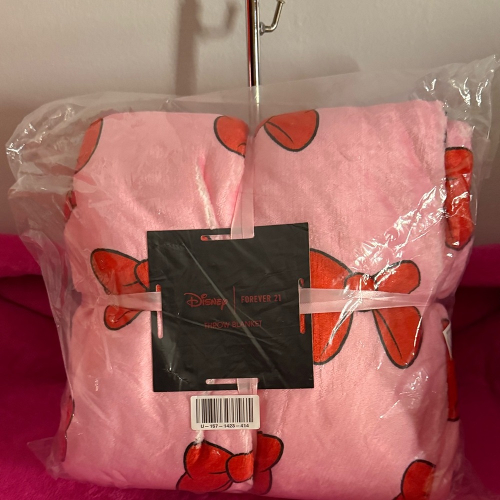 Forever 21 Pink and Red Character Blanket